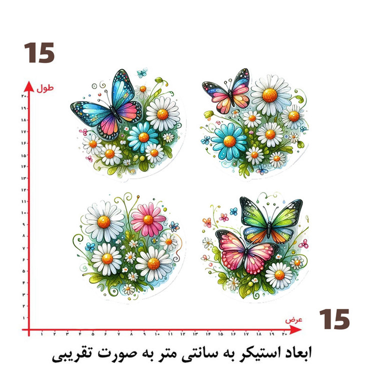 استیکر پارچه و لباس پاد آفرین طرح پروانه کد 3099