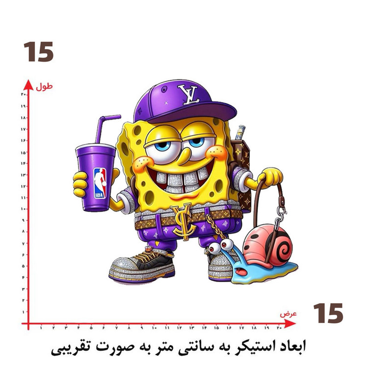 استیکر پارچه و لباس پاد آفرین مدل استیکر پارچه و لباس پاد آفرین طرح باب اسفنجی کد 3210