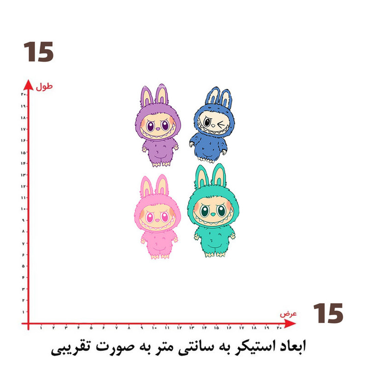استیکر پارچه و لباس پاد آفرین طرح لبوبو کد 177