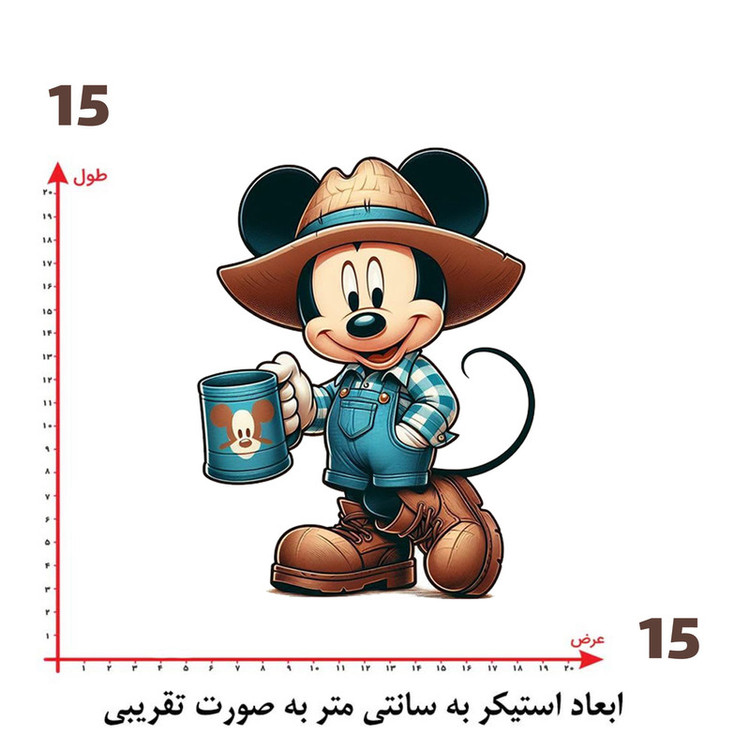 استیکر پارچه و لباس پاد آفرین طرح میکی موس کد 1561