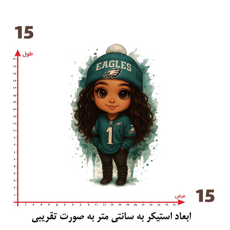 استیکر پارچه و لباس پاد آفرین طرح دختر کد 4920