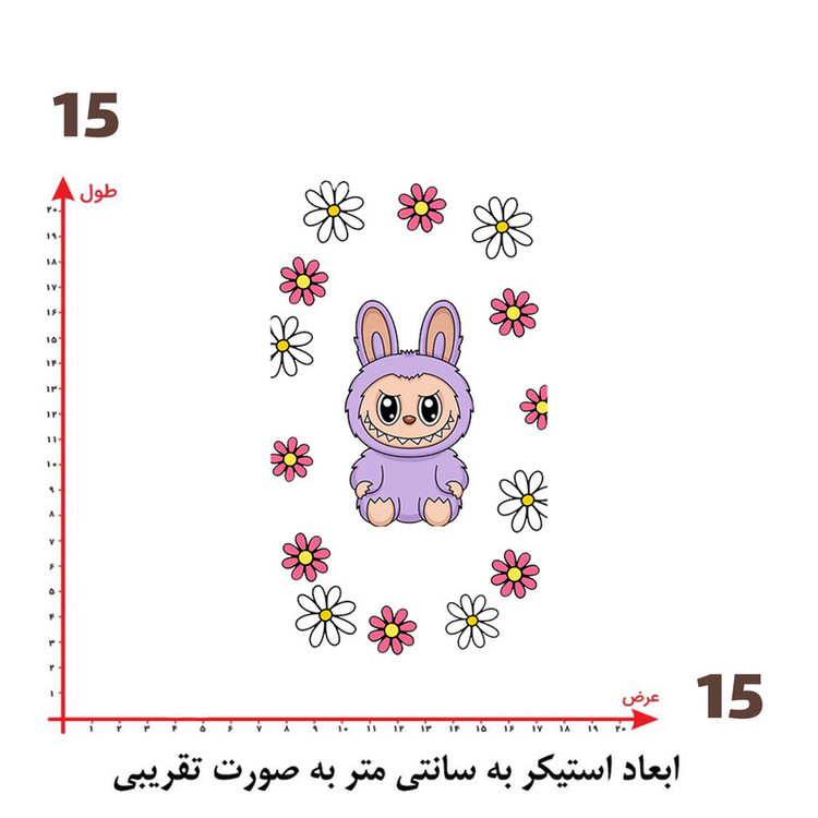 استیکر پارچه و لباس پاد آفرین طرح لبوبو کد 302