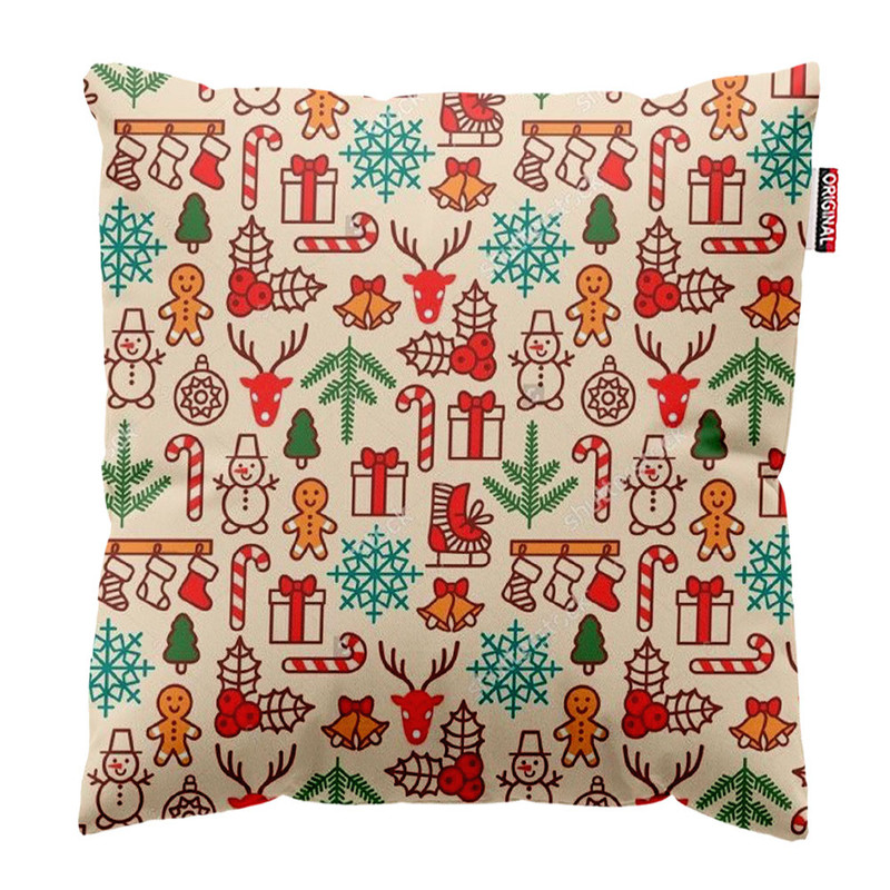 کوسن پاد آفرین طرح بابانوئل برف زمستون کریسمس کد 2649 سایز 40*40 سانتی متر