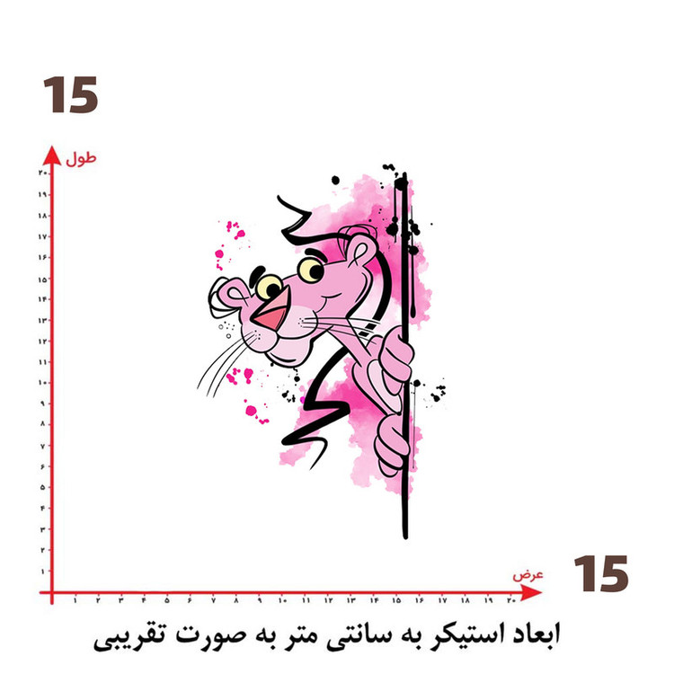 استیکر پارچه و لباس پاد آفرین طرح پلنگ صورتی کد 1039