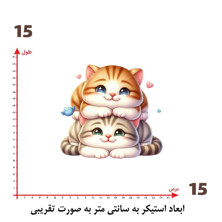 استیکر پارچه و لباس پاد آفرین طرح گربه های بامزه کد 2179