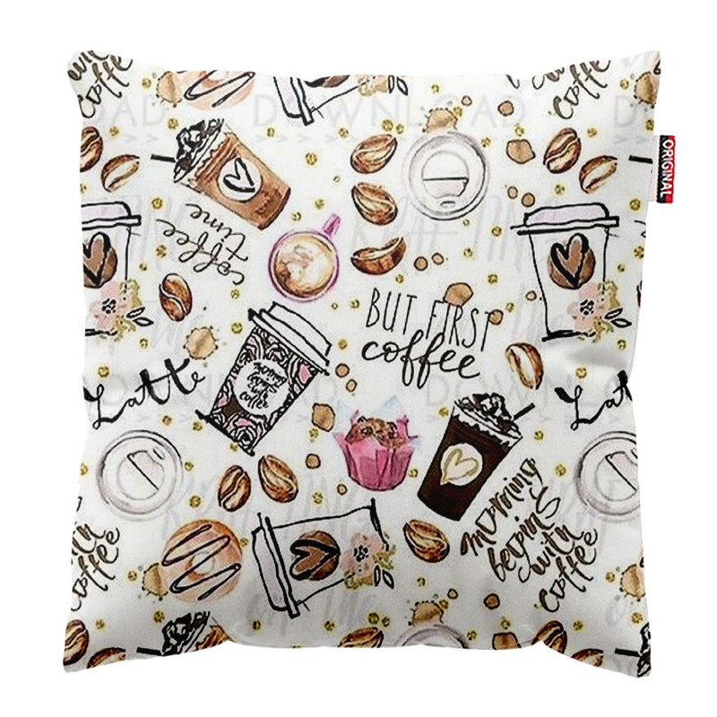 کوسن پاد آفرین طرح کافی کافه قهوه coffee کد 1567 سایز 40*40 سانتی متر