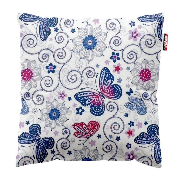 کوسن پاد آفرین طرح پروانه و گل کد 1226 سایز 40*40 سانتی متر