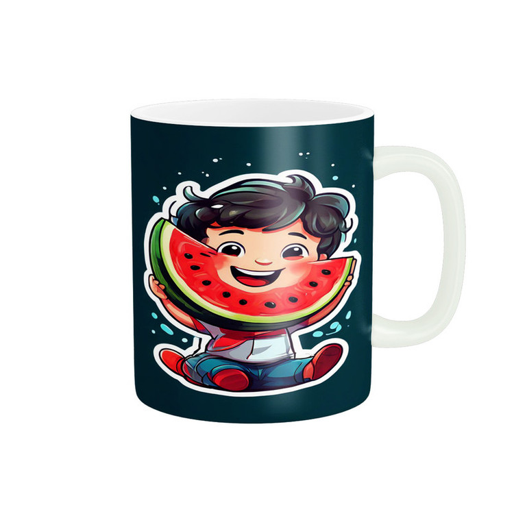ماگ پادآفرین مدل یلدایی شب یلدا شب چله طرح انار و هندوانه کد p2618