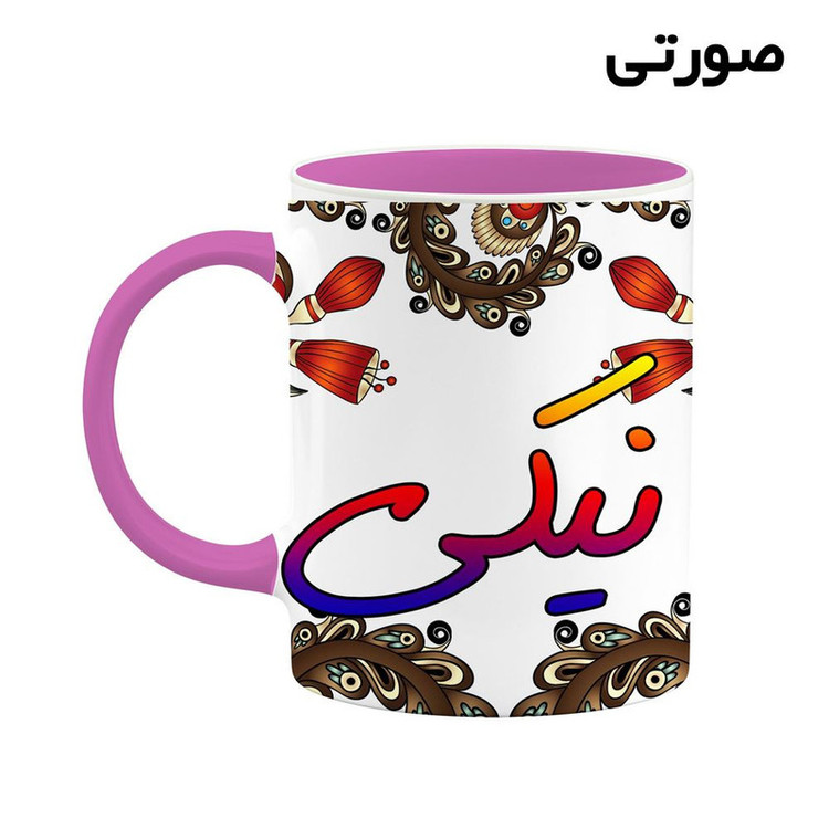 ماگ کاکتی مدل اسم نیکی طرح سنتی گل و بته کد mgh48169