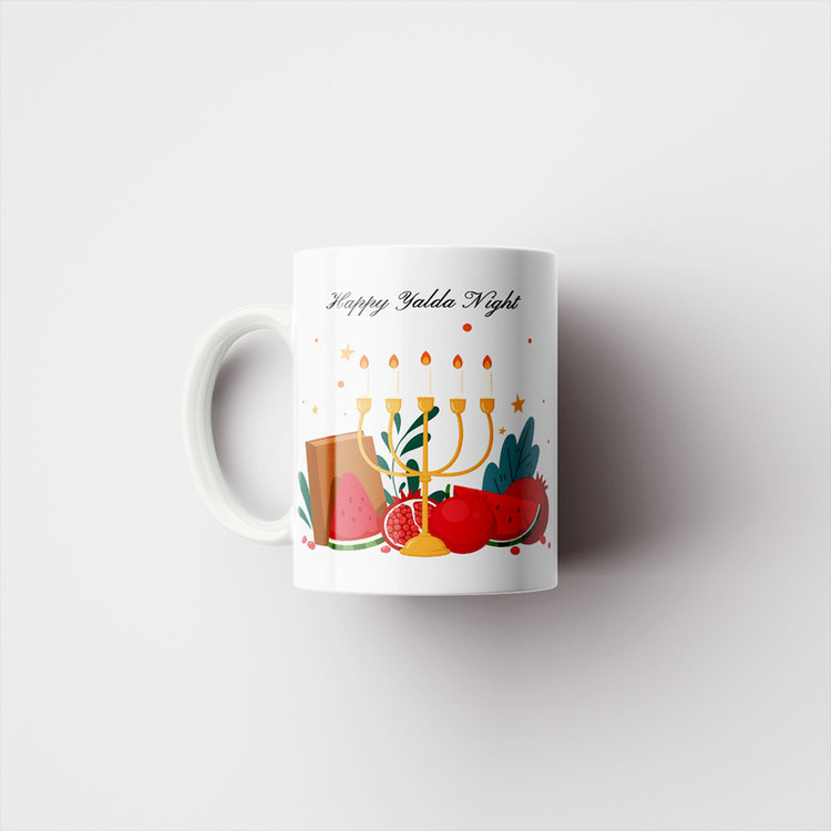 ماگ پاد آفرین مدل فانتزی طرح پاییزی شب یلدا شب چله انار کد p11647