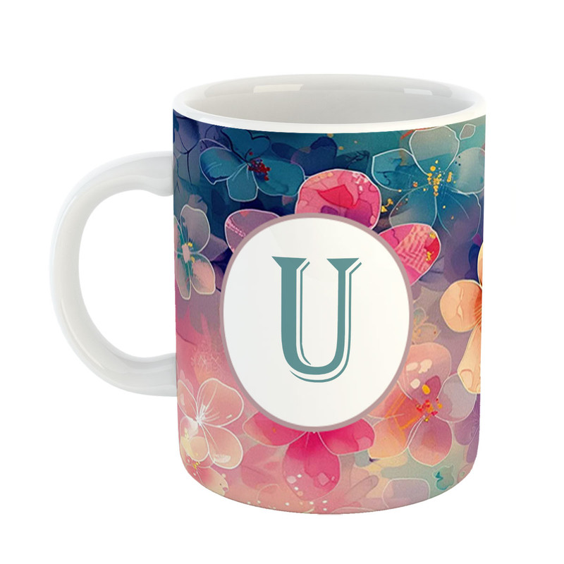 ماگ پادآفرین مدل فانتزی طرح حرف U کد 20