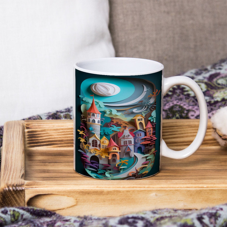 ماگ پادآفرین مدل خانه ملیله کاغذی کد 5623