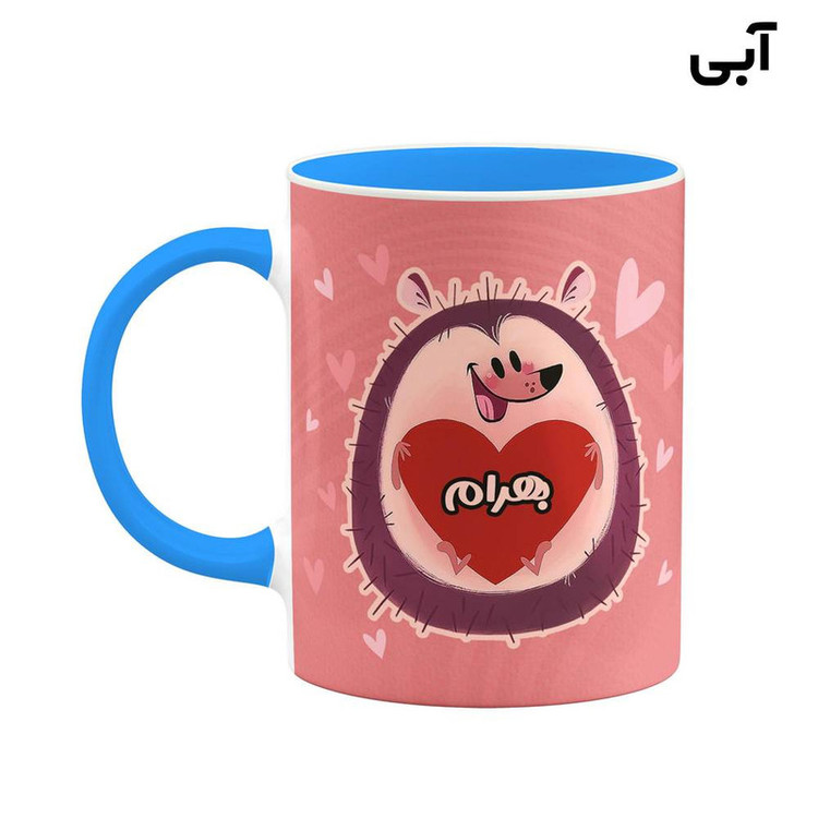 ماگ کاکتی طرح اسم بهرام مدل قلب کد mgn11943