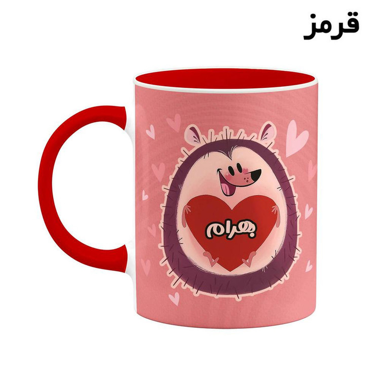 ماگ کاکتی طرح اسم بهرام مدل قلب کد mgn11943
