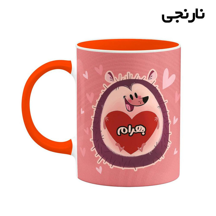ماگ کاکتی طرح اسم بهرام مدل قلب کد mgn11943