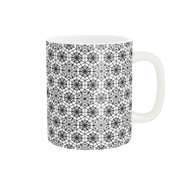 ماگ پاد آفرین طرح مینیمال هندسی ستاره و شش ضلعی کد BW11