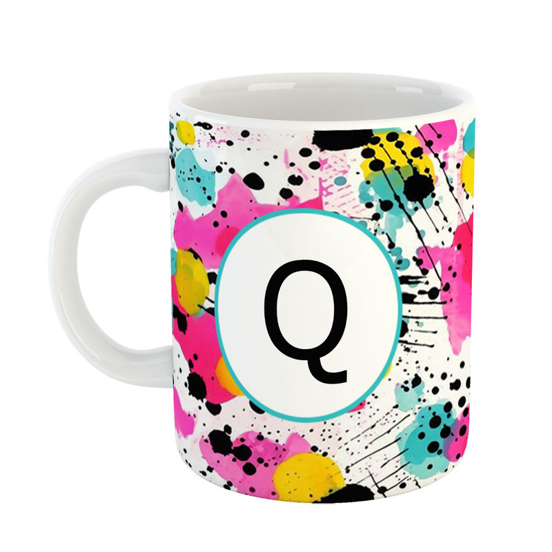 ماگ پادآفرین مدل فانتزی طرح حرف Q کد 21