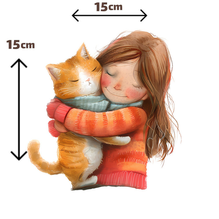 استیکر پارچه و لباس پاد آفرین مدل دخترانه طرح گربه کد S2466