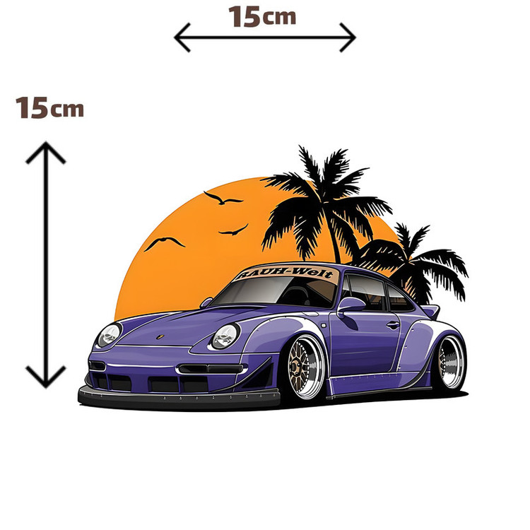 استیکر پارچه و لباس پاد آفرین مدل ماشین اسپرت کد S5117