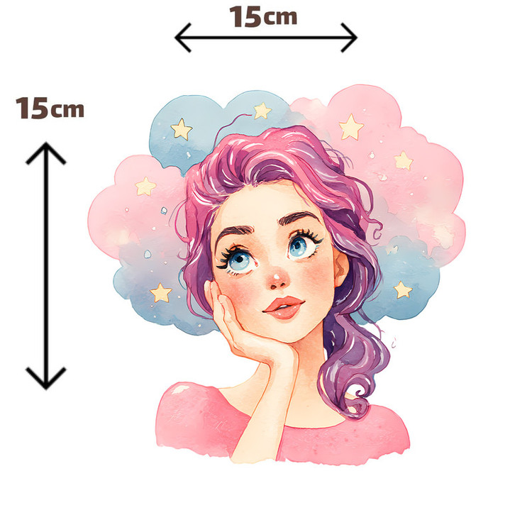 استیکر پارچه و لباس پاد آفرین مدل کارتونی کیوت فانتزی دخترانه کد S5725
