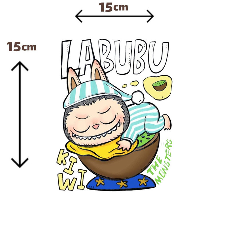 استیکر پارچه و لباس پاد آفرین مدل عروسک لبوبو Labubu کد S1077