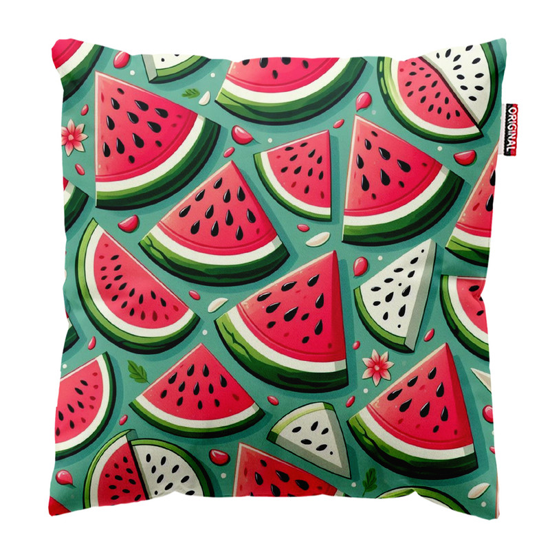 کوسن پاد آفرین مدل شب یلدا طرح هندوانه کد PK301910 سایز 30*30 سانتی متر