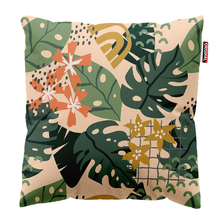 کوسن پاد آفرین مدل فانتزی طرح گل و برگ کد PK402167 سایز 40*40 سانتی متر