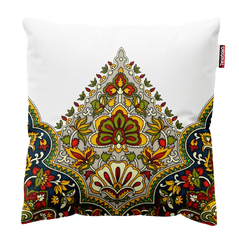 کوسن پاد آفرین مدل سنتی طرح گلیم فرش کد PK402011 سایز 40*40 سانتی متر
