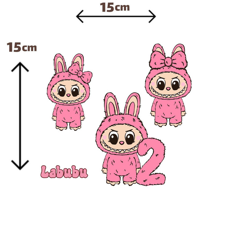 استیکر پارچه و لباس پاد آفرین مدل عروسک لبوبو Labubu کد S1147