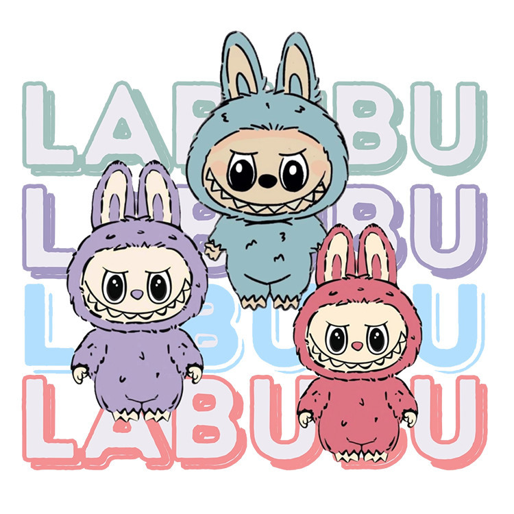 استیکر پارچه و لباس پاد آفرین مدل عروسک لبوبو Labubu کد S1159