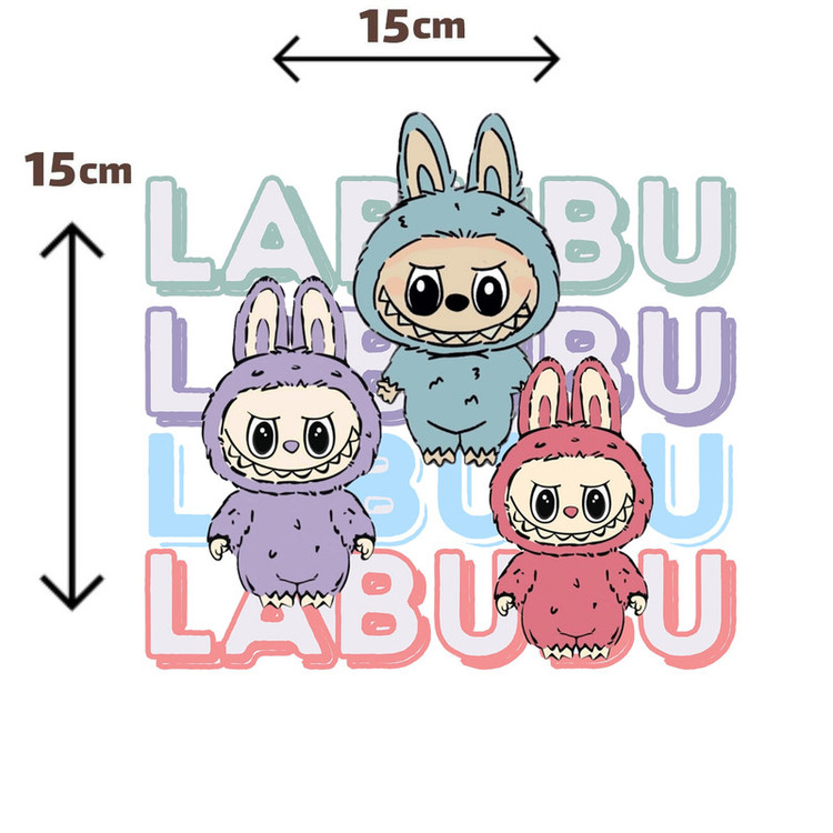 استیکر پارچه و لباس پاد آفرین مدل عروسک لبوبو Labubu کد S1159