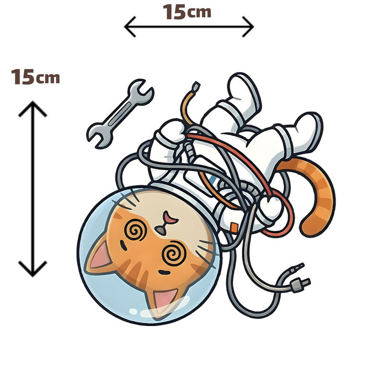 استیکر پارچه و لباس پاد آفرین مدل کارتونی فانتزی گربه بامزه کد S6378