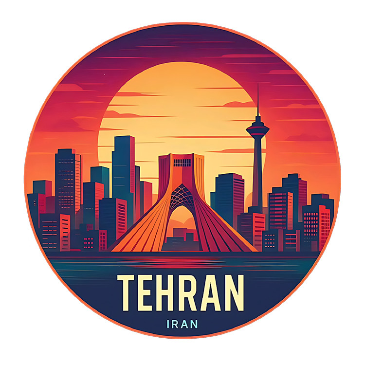 استیکر پارچه و لباس پاد آفرین مدل ایران تهران کد S7492