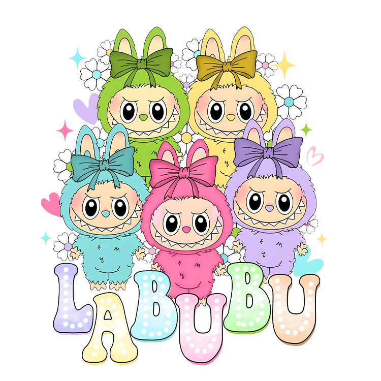 استیکر پارچه و لباس پاد آفرین مدل عروسک لبوبو Labubu کد S2136