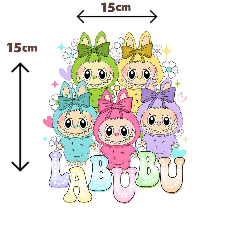 استیکر پارچه و لباس پاد آفرین مدل عروسک لبوبو Labubu کد S2136