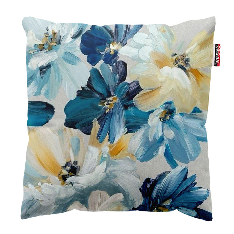 کوسن پاد آفرین مدل مینیمال طرح گل و برگ کد PK303290 سایز 30*30 سانتی متر