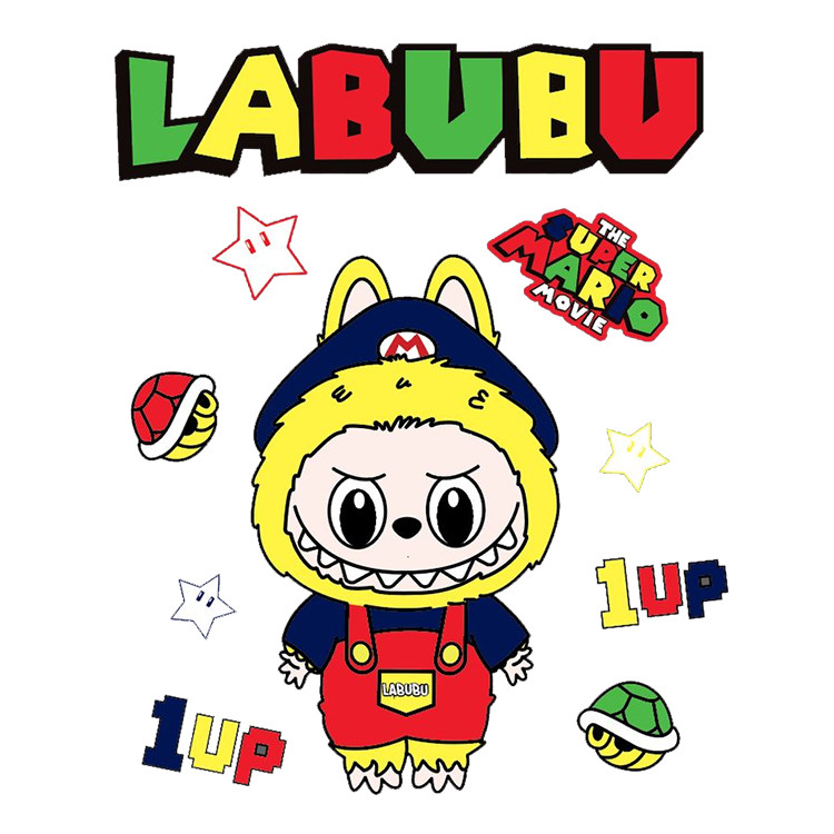 استیکر پارچه و لباس پاد آفرین مدل عروسک لبوبو Labubu کد S1149