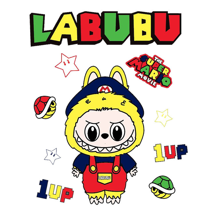 استیکر پارچه و لباس پاد آفرین مدل عروسک لبوبو Labubu کد S1149