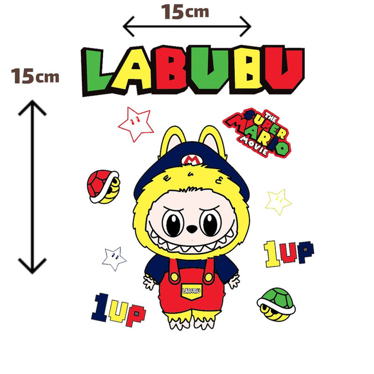 استیکر پارچه و لباس پاد آفرین مدل عروسک لبوبو Labubu کد S1149
