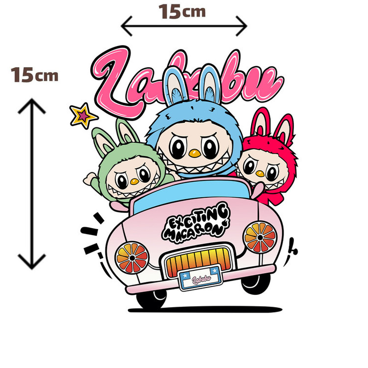 استیکر پارچه و لباس پاد آفرین مدل عروسک لبوبو Labubu کد S1184