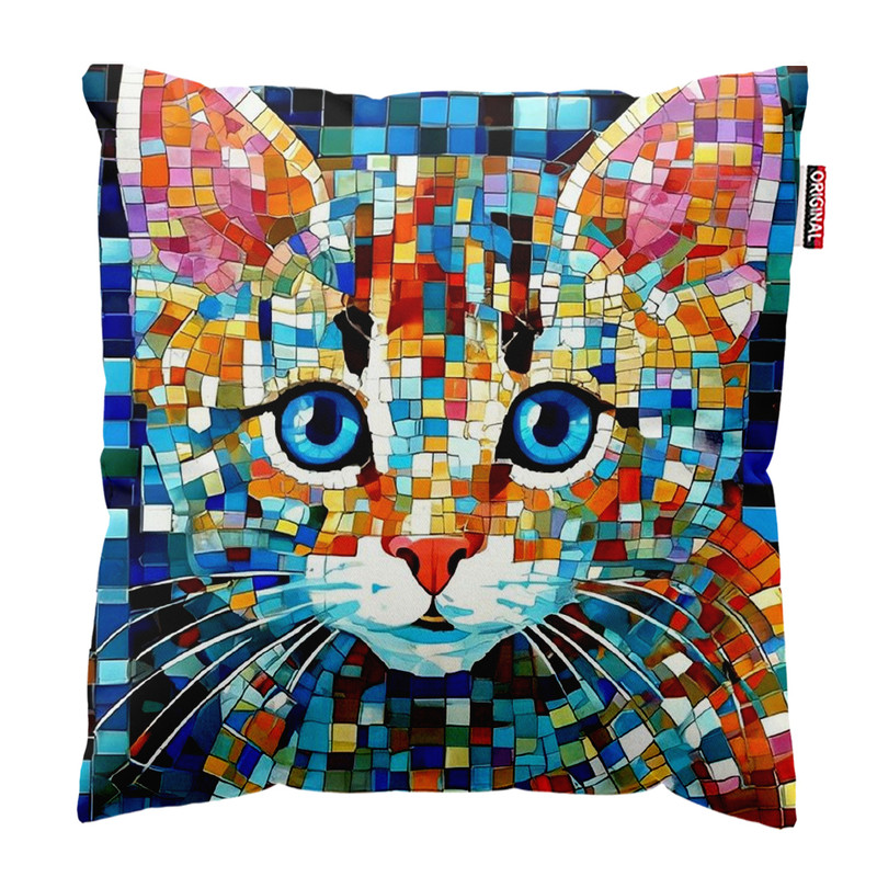 کوسن پاد آفرین مدل گربه کیوت بامزه فانتزی کد PK302003 سایز 30*30 سانتی متر