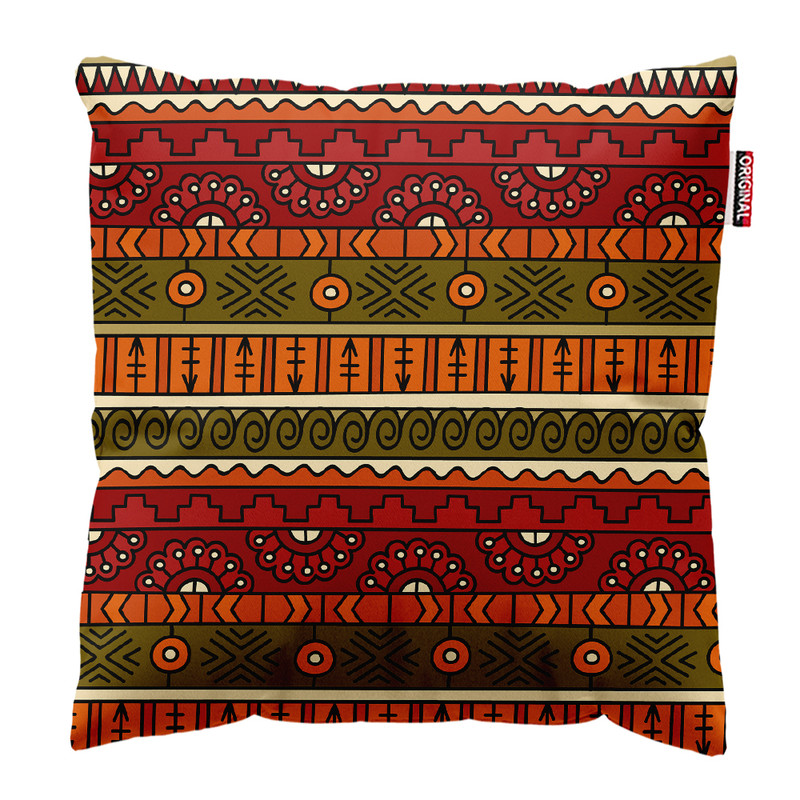کوسن پاد آفرین مدل سنتی طرح گلیم فرش کد PK402049 سایز 40*40 سانتی متر