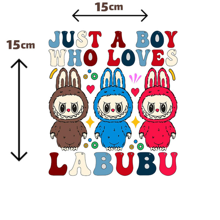 استیکر پارچه و لباس پاد آفرین مدل عروسک لبوبو Labubu کد S1188