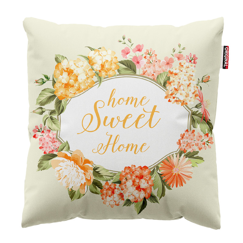 کوسن پاد آفرین مدل مینیمال طرح SWEET HOME کد PK402796 سایز 40*40 سانتی متر