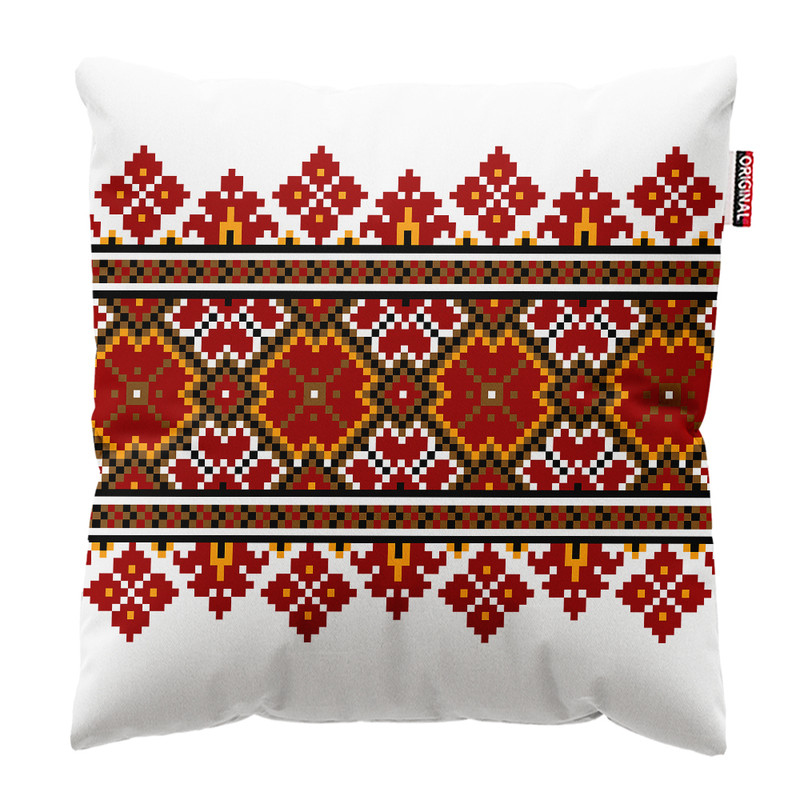 کوسن پاد آفرین مدل سنتی طرح گلیم فرش کد PK402062 سایز 40*40 سانتی متر