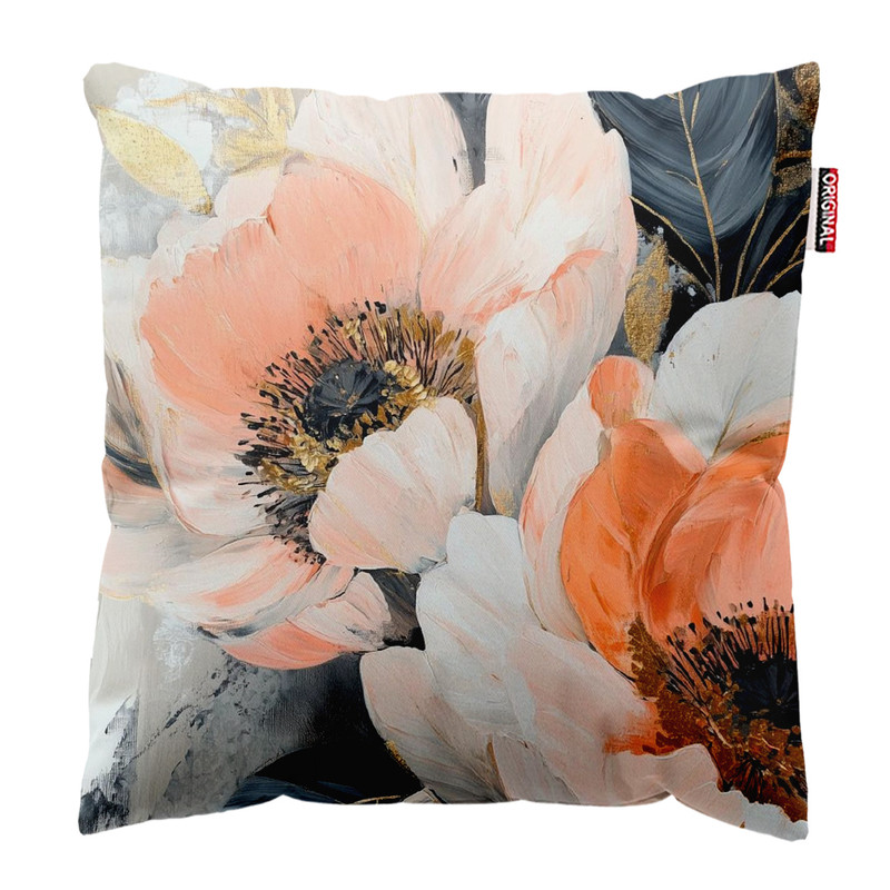 کوسن پاد آفرین مدل مینیمال طرح گل و برگ کد PK303527 سایز 30*30 سانتی متر