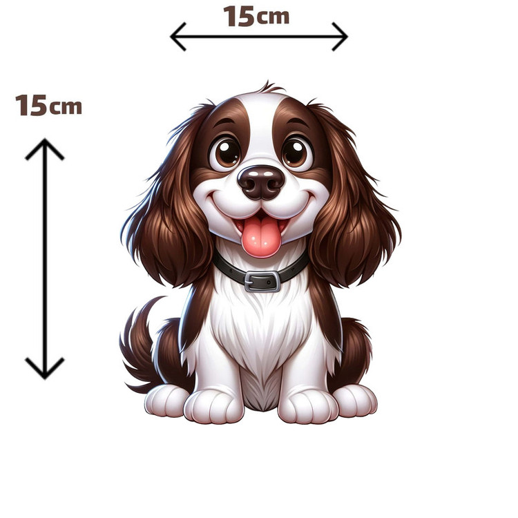 استیکر پارچه و لباس پاد آفرین مدل سگ کیوت فانتزی بامزه کد S2707