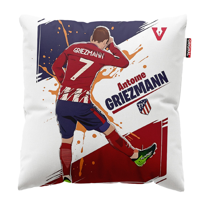 کوسن پاد آفرین مدل فوتبالی گریزمن کد PK404479 سایز 40*40 سانتی متر