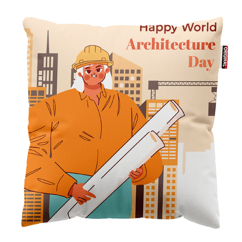 کوسن پاد آفرین مدل مهندس معمار آرشیتکت کد PK401698 سایز 40*40 سانتی متر