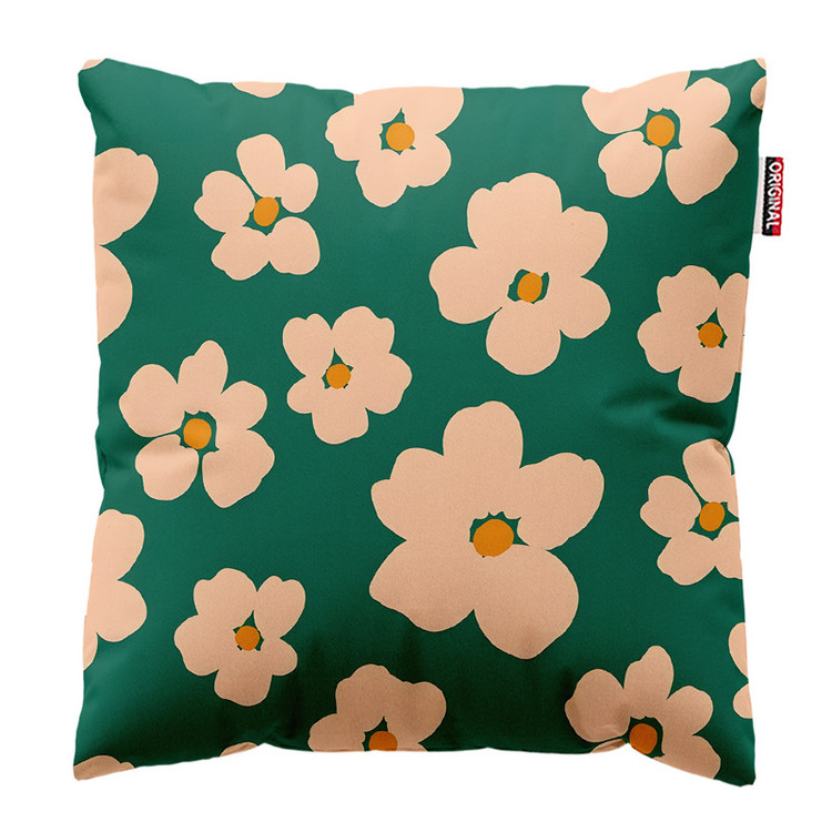 کوسن پاد آفرین مدل مینیمال طرح گل و برگ کد PK403237 سایز 40*40 سانتی متر